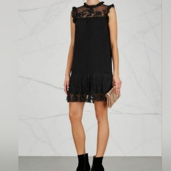 VELVET BY GRAHAM ; SPENCER Marsh Embroidered Black Dress - Picture 6 of 7